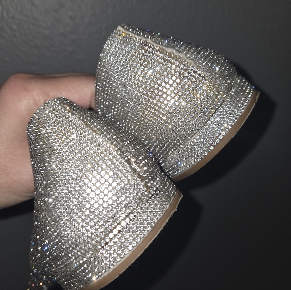 Gianni Bini Half D'Orsey Silver Rhinestone Flats Size 9 - Picture 9 of 16